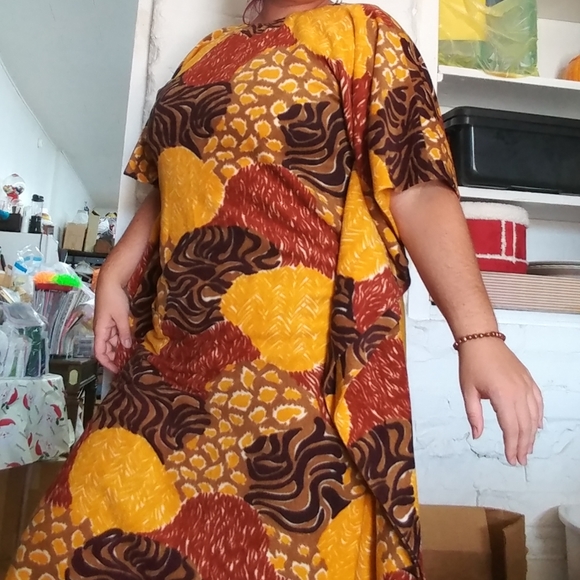 60s 70s vintage caftan thick funky colours - Picture 2 of 9